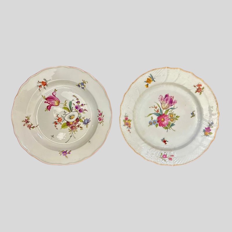 meissen floral plates offer spring time Easter whimsy